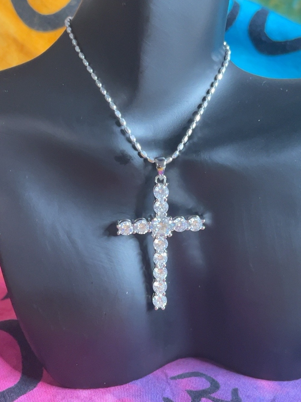 4.1 CTW D-Color Moissanite Statement Cross Necklace
